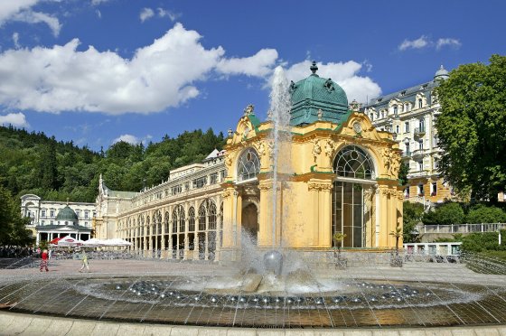 Tschechien, Marienbad (Mariánské Lázně), Fontäne 